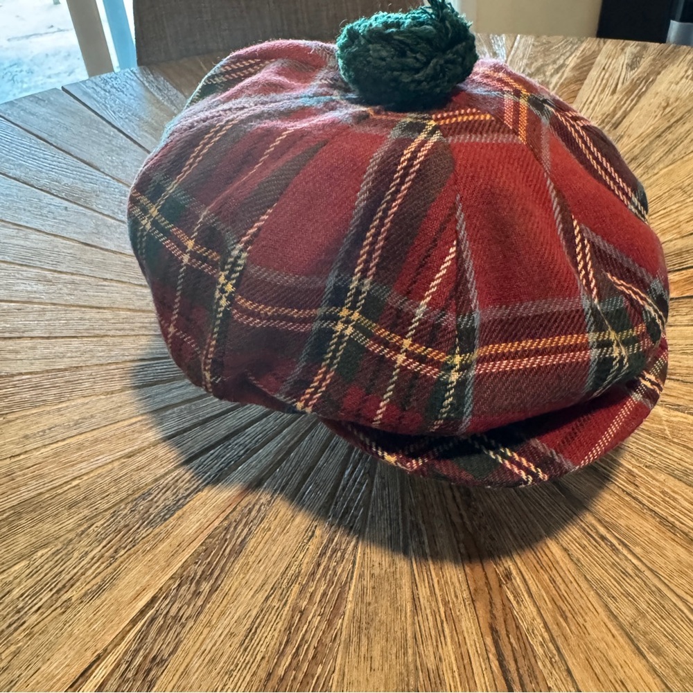 Plaid Tartan Men's Hat with Pom